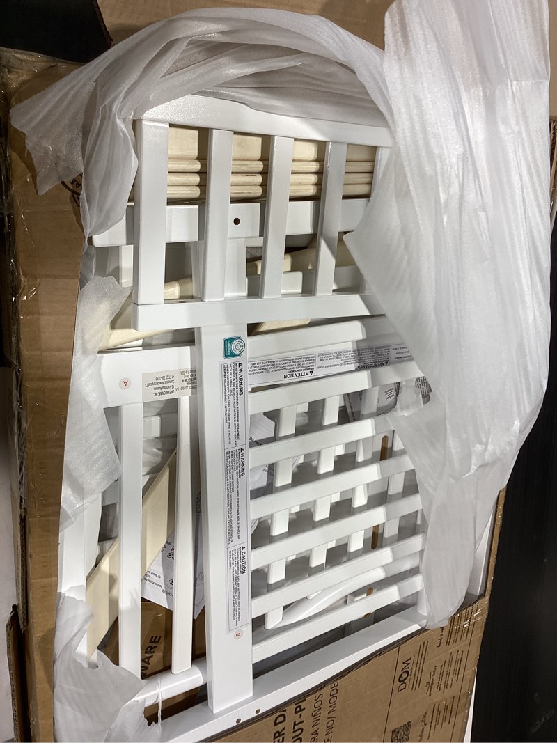 Condition photo showing Good Condition for dream on me austin toddler day bed with rails in white, low to floor toddler day bed, greenguard gold & baby safety alliance certified, non-toxic finishes, side safety guard rail