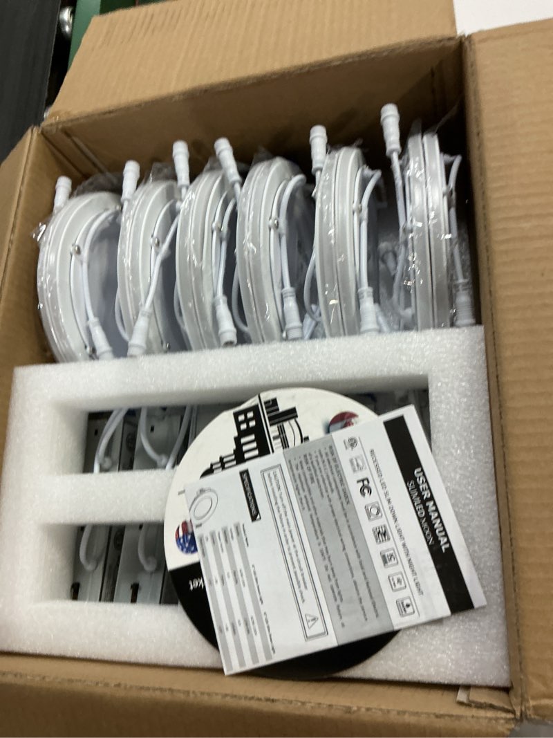 Condition photo showing New/Like New for Meconard 12 Pack 6 Inch 5CCT LED Canless Recessed Lighting with Night Light, 2700K/3000K/3500K/4000K/5000K Selectable Ultra-Thin LED Ceiling Lights, 12W=110W, 1050LM, Dimmable Wafer Downlight ETL&FCC White 6 Inch