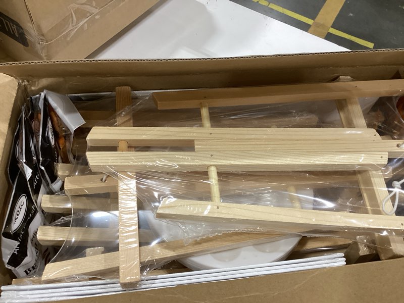 Condition photo showing Good Condition for aroic 156 pcs professional painting set with easels, 12 wood easels,120 brushes with nylon brush head,12 drawing boardart and 12 palette, painting supplies kit for adults to painting party. 30cm-12sets