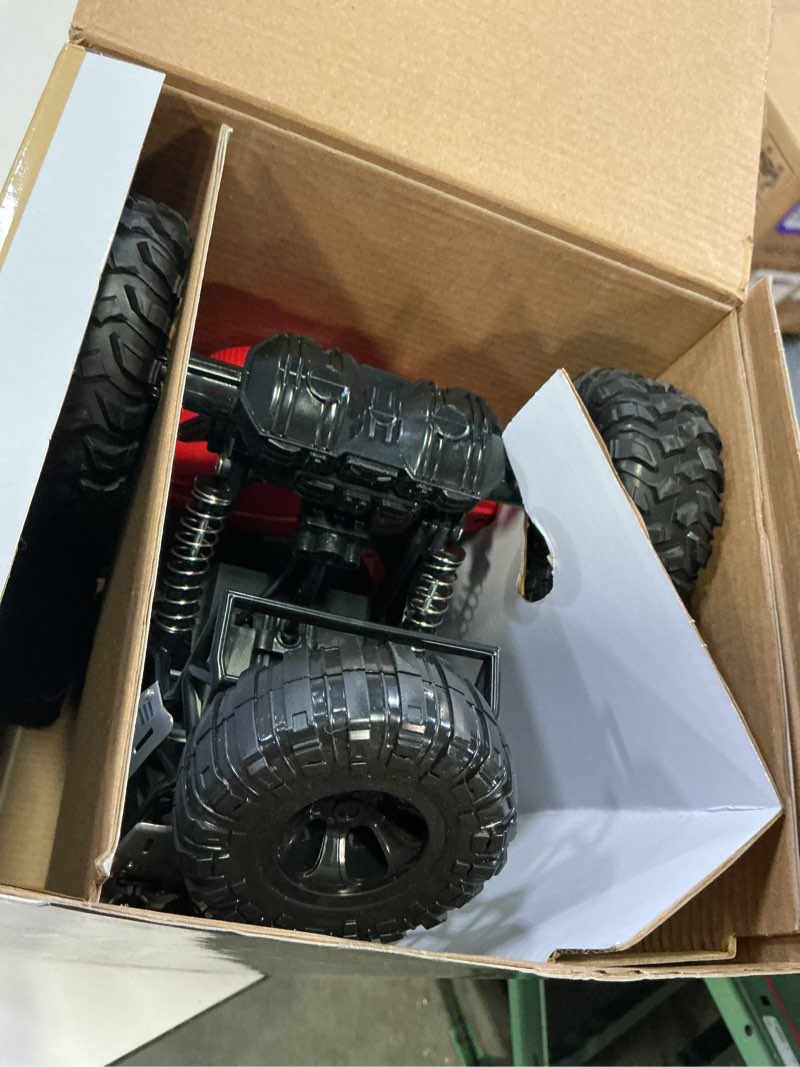 Condition photo showing Good Condition for remote control car 1:12 off road truck, metal shell led headlights offroad monster rc truck, rc cars toys for boys 4-7 8-12 year old kids, gifts for kids silver