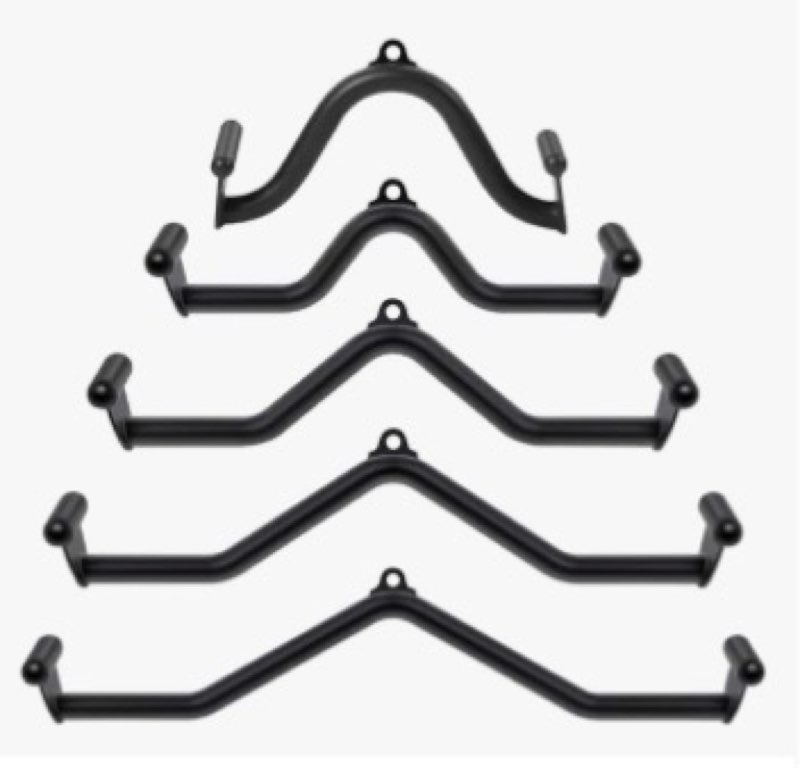 2FitU 5 Pcs V-bar Pulley Cable Machine Attachments:Home Gym Fitness Rowing T-bar Handle Grips LAT Pu