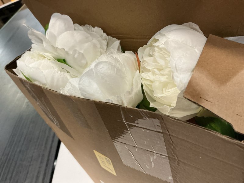 Condition photo showing Good Condition for zeyune 50pcs artificial peonies, 4inch white silk peony flowers heads for decoration, wedding, party, home office