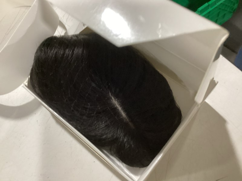 Condition photo showing Good Condition for Hair Toppers for Women Real Human Hair, 360° 3D Cover Toppers Hairpieces for Women with Thinning Crown Wispy Clip in Bangs Realistic Scalp Hairline (Dark Brown, Wispy Bangs) Dark Brown Wispy Bangs