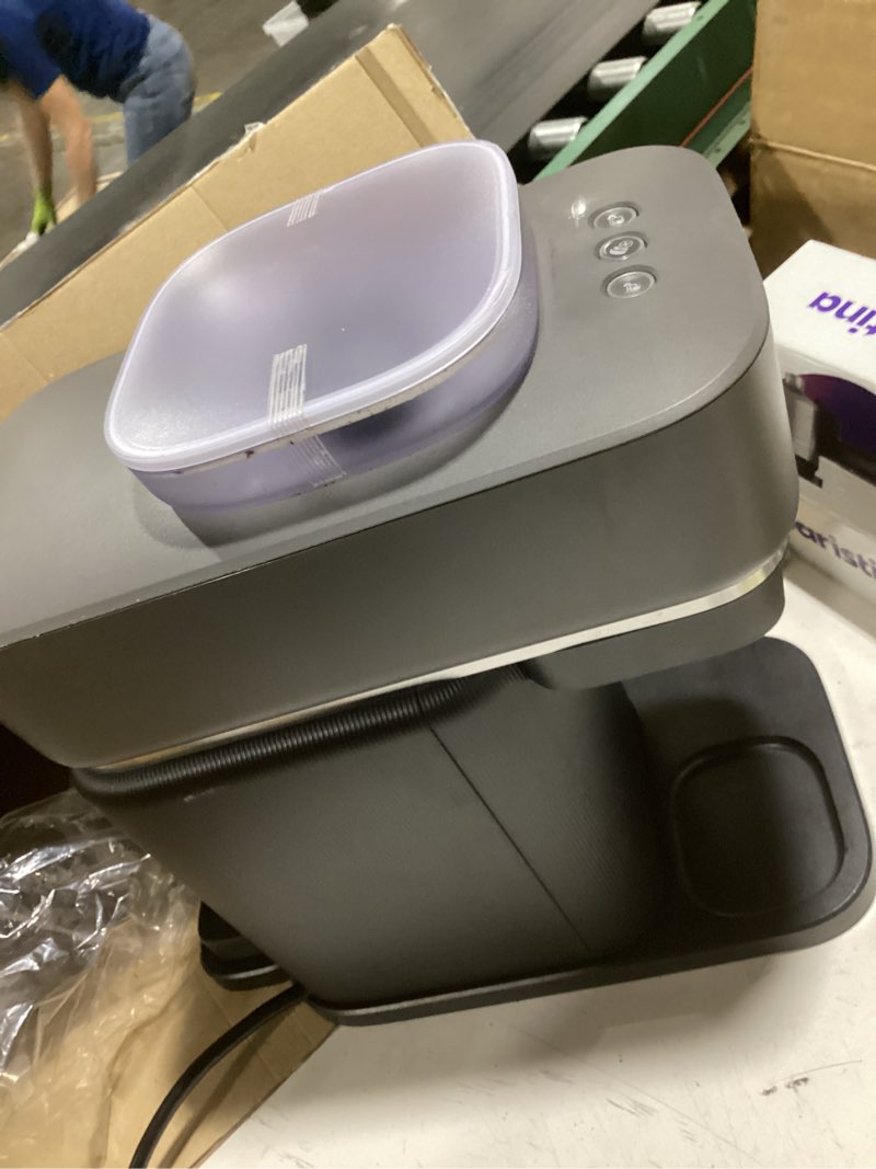 Condition photo showing As Is for philips baristina espresso machine, grind, tamp & brew coffee beans in one swipe, compact, 16 bar pump pressure, automatic grinder, black with black portafilter (bar300/60) espresso machine black