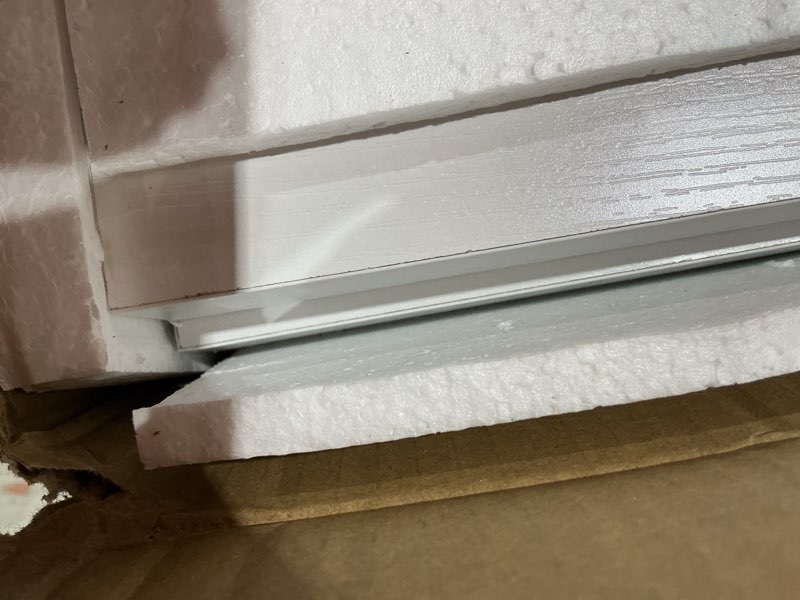 Condition photo showing As Is for amada homefurnishing floating shelves wall mounted, 32 x 7 inch wall shelves for bathroom, bedroom, living room, white shelves set of 2