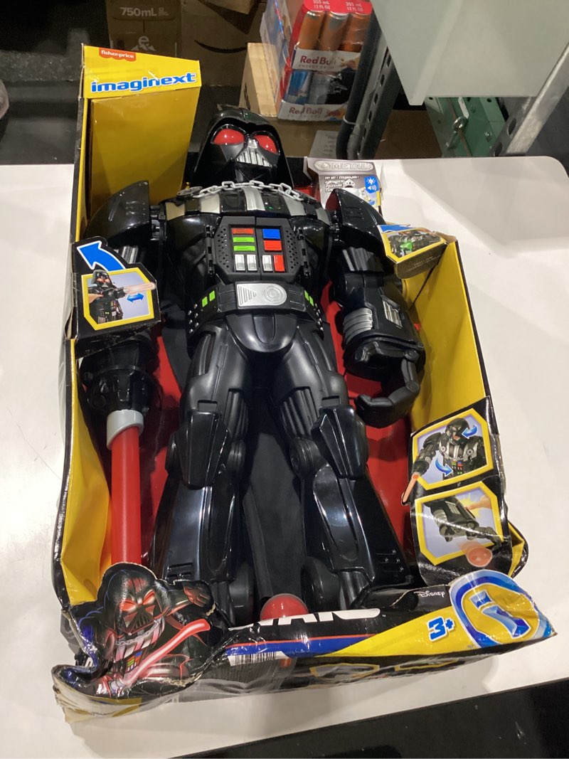 Condition photo showing Good Condition for Fisher-Price Imaginext Star Wars Darth Vader Bot 2+ Ft Tall Toy, Lights Sounds & Stormtrooper Metal Character Key for Kids Ages 3+ Years