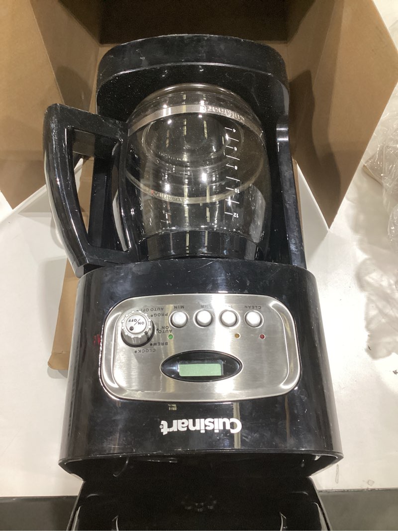 Condition photo showing As Is for cuisinart 14-cup coffee maker, programmable perfectemp glass carafe coffee machine with 1-4 cup setting, brew strength control and pause, stainless steel, dcc-3200nas 14-cup glass stainless steel
