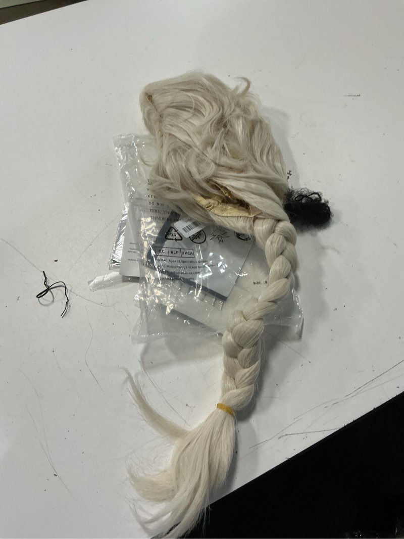 Condition photo showing As Is for topcosplay cosplay wig blonde+6 hairpins long braid hair halloween costume princess wigs