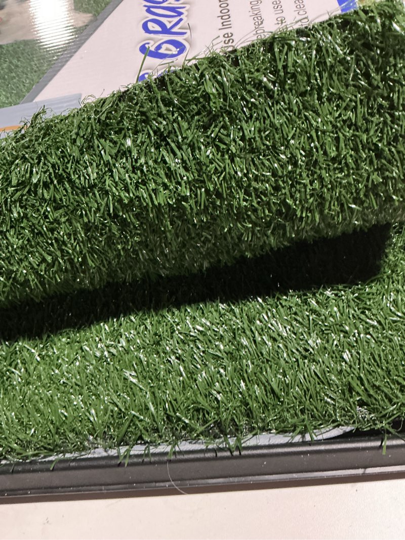 Condition photo showing As Is for NINXANG Reusable Training Pad Potty with 2-Pack Replaceable Artificial Grass Quick Absorbent Indoor Portable Dog Patio Potty Washable Pee Pad for Small Medium to Large Dog