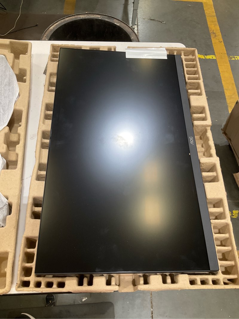Condition photo showing As Is for incomplete, no power cord, aoc 27 inch qhd gaming monitor 240hz 0.3ms, overclock 260hz, ips, 2560x1440, g-sync compatible, hdr ready, displayport 1.4 hdmi 2.0, vesa mount, 3-year zero-bright-dot, q27g41ze 27\" 240hz ips