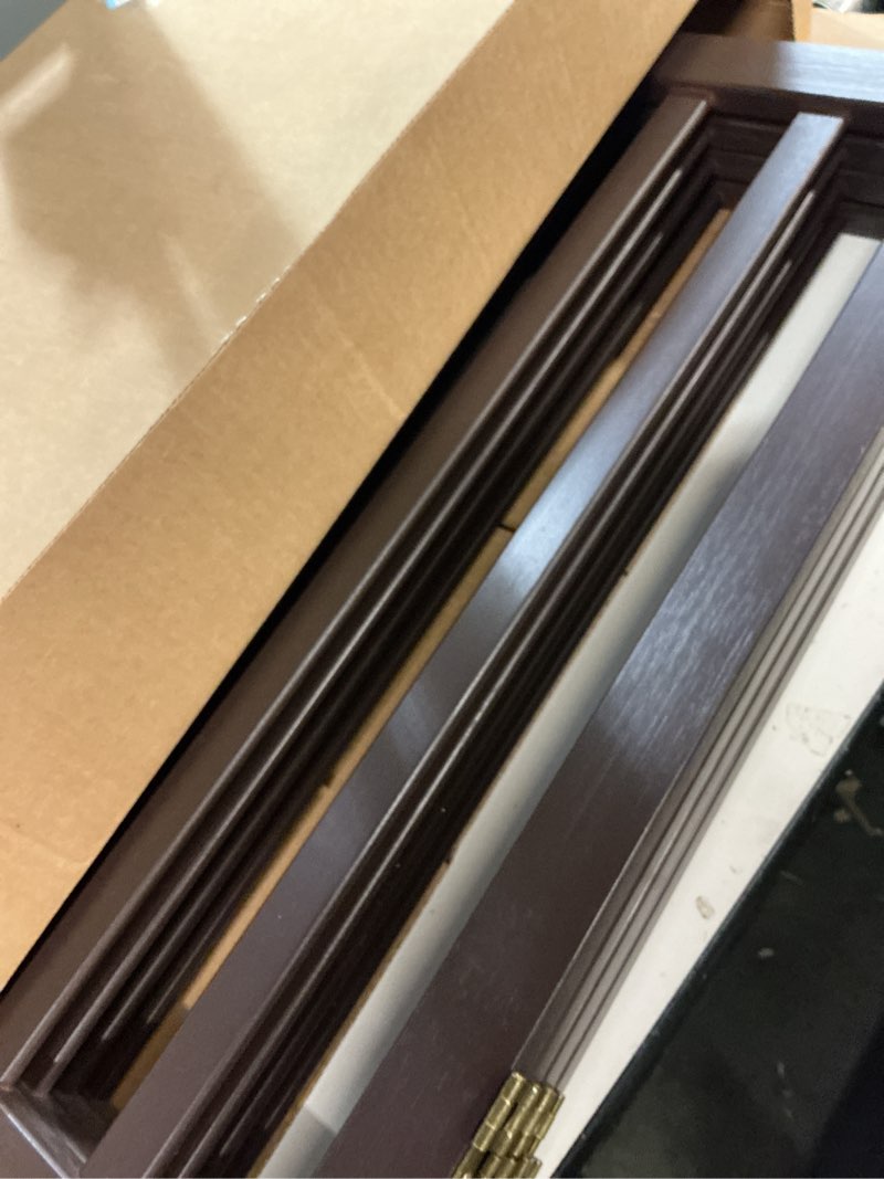 Condition photo showing Good Condition for mino kesper freestanding dog gate folding brown dog gates for the house doorways stairs pet gates for dogs, doogie puppy fence gate bamboo dog gate brown 4 panel - 74 inches wide