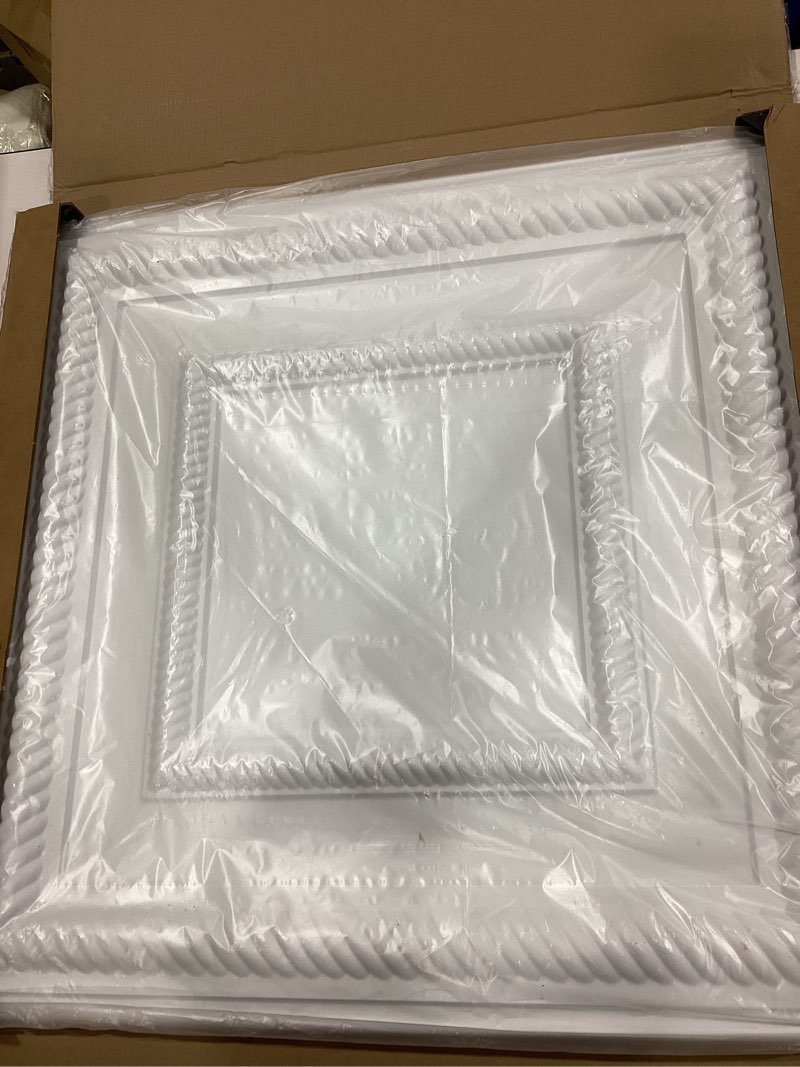Condition photo showing Good Condition for Art3d 12-Pack 24"x24" PVC Lightweight Drop Ceiling Tile, 2x2 ft Water-Resistant Ceiling Panels to Prevent Breakage, White Square White 24 x 24 Inch