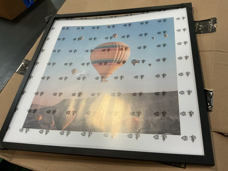 Condition photo showing Good Condition for jcjmy 24x24 picture frame black with 20x20 mat, display photo 20x20 with mat or 24 x 24 without mat, wall hanging large 24x24 poster frame with shatter resistant plexiglass, black black 24x24 inch