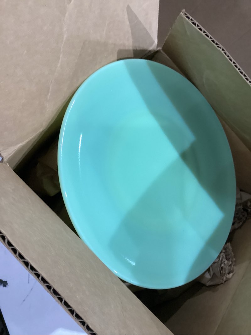 Condition photo showing Good Condition for Mosser 10 Inch Glass Jadeite Plate