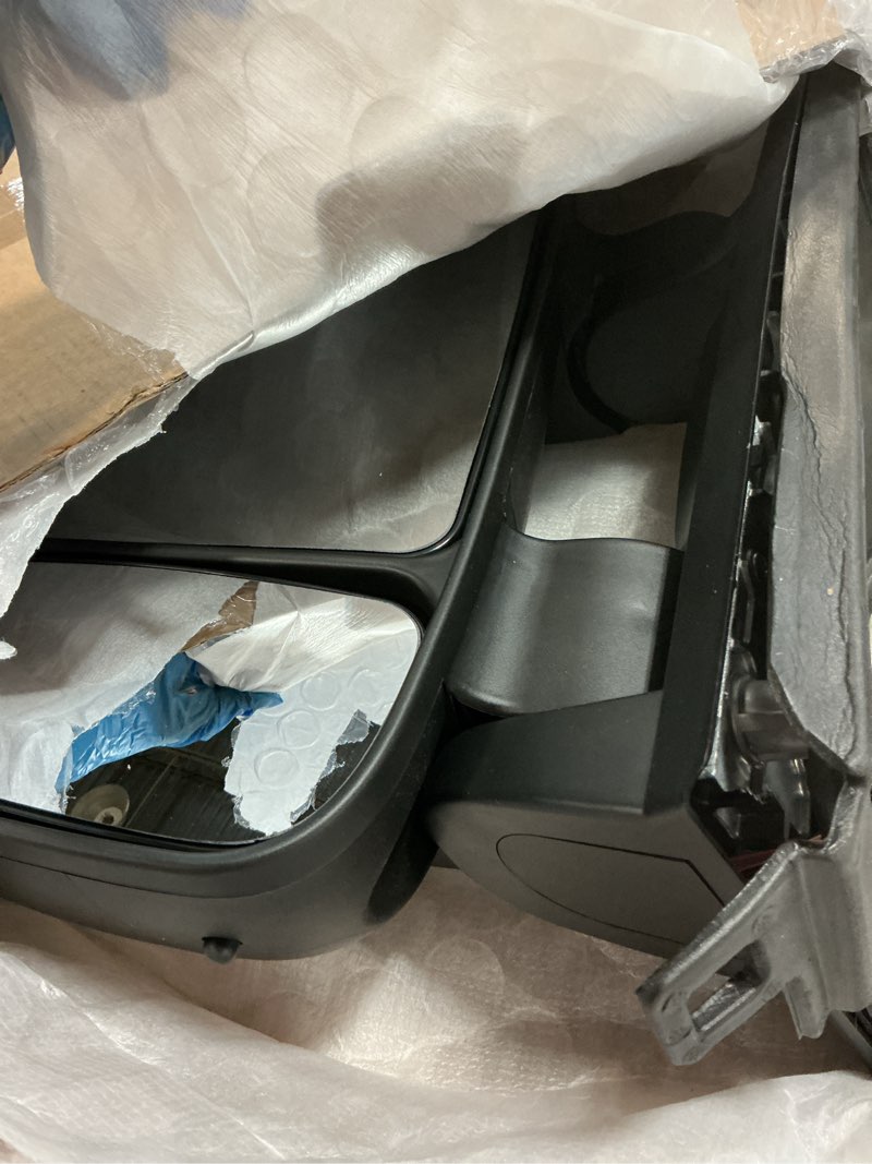 Condition photo showing Good Condition for Left Driver Side Mirror Compatible with 2014-2025 Ram Promaster 1500/2500/3500 with Temperature Sensor turn signal light manual folding Without Power glass Replace#CH1320417 5VE99JXWAB(2+2Pins) L 2+2Pins