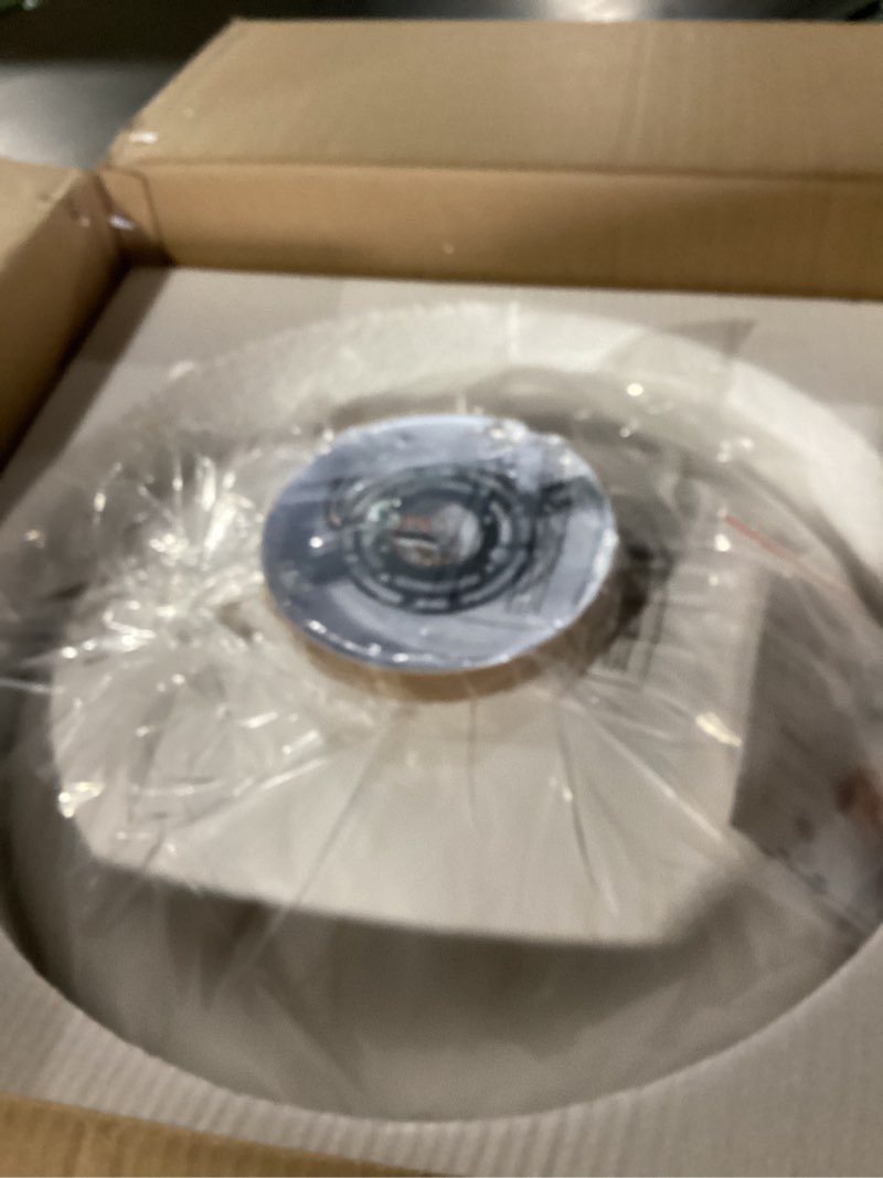Condition photo showing New/Like New for kudos Large Flush Mount Ceiling Light, 21inch LED Ceiling Light Fixture, White and Gold Finish, 44W 2500lm Modern Hanging Light Fixtures for Living Room, Bedroom, Hallway, 5CCT Adjustable, KDCL02-WT-L White 21 INCH