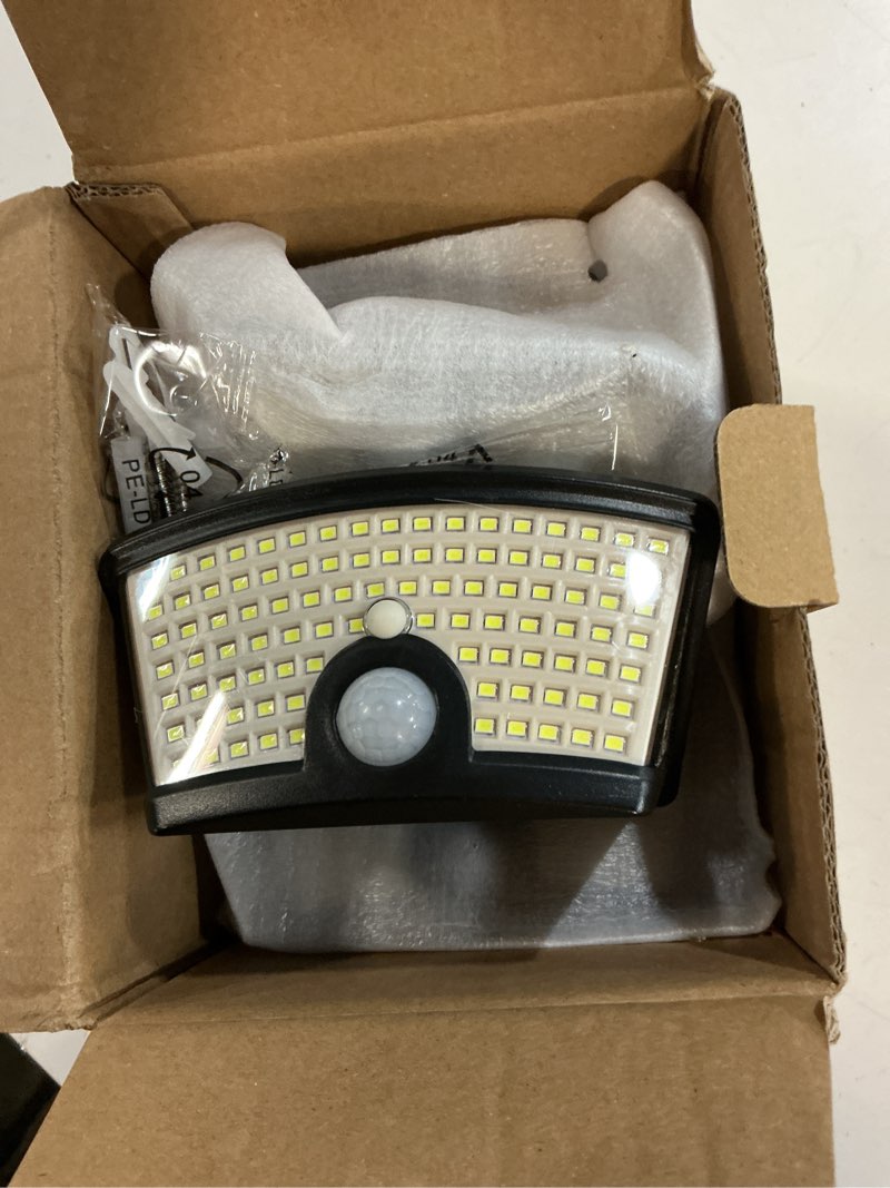 Condition photo showing Good Condition for aootek new solar motion sensor lights 120 leds with lights reflector,270° wide angle, ip65 waterproof, step lights for front door, yard, garage, deck (black, daylight white, 6-pack) black shell-daylight white 6 pack
