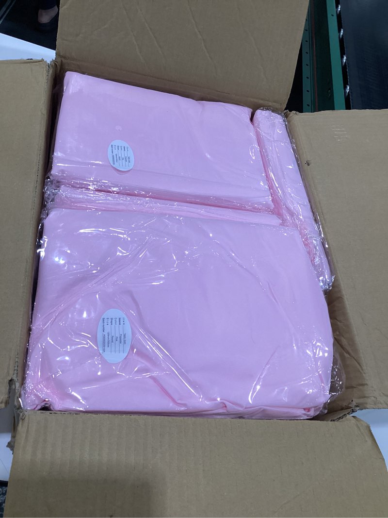 Condition photo showing Good Condition for 6 Pack Pink Tablecloths for 6ft Rectangle Tables 60 x 102 Inch - Polyester Table Cover Stain and Wrinkle Resistant Washable Fabric Table Clothes for Wedding Party Banquet Reception Restaurant Pink 6 Pack 60 x 102 Inch