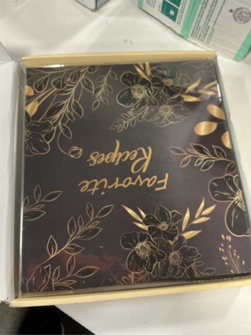 Condition photo showing New/Like New for recipe binder 8.5x11 3 ring with plastic sleeves, blank recipe book binder | waterproof recipe binder 8.5x11 with plastic sleeves, recipe cards and gift box to make your own cookbook(black floral).