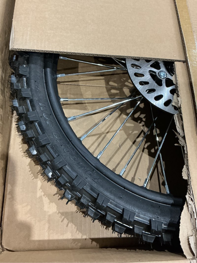 Condition photo showing Good Condition for 19" front wheel rim tire assembly for 150cc 200cc dirt bike tao ttr ssr crf apollo 15mm axle includes 200mm steel brake disc 70/100-19 tire tube