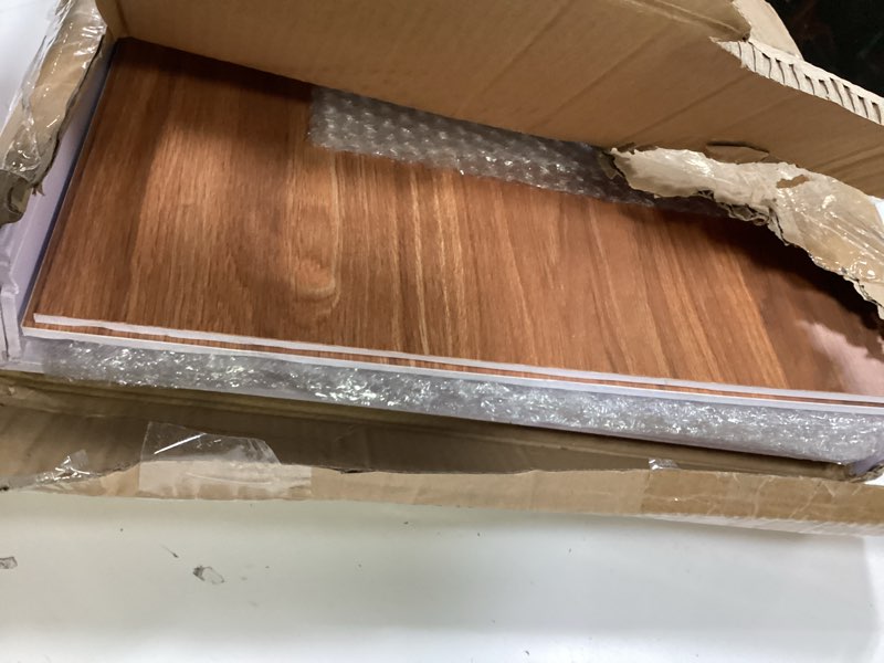 Condition photo showing Good Condition for hoolerry 5 pcs wire shelf covers foamed pvc wire rack covers for removable closet (not wood) pantry shelves for cabinet bathroom kitchen shelving decoration(dark wood color,25x16 inch) 25x16 inch dark wood color