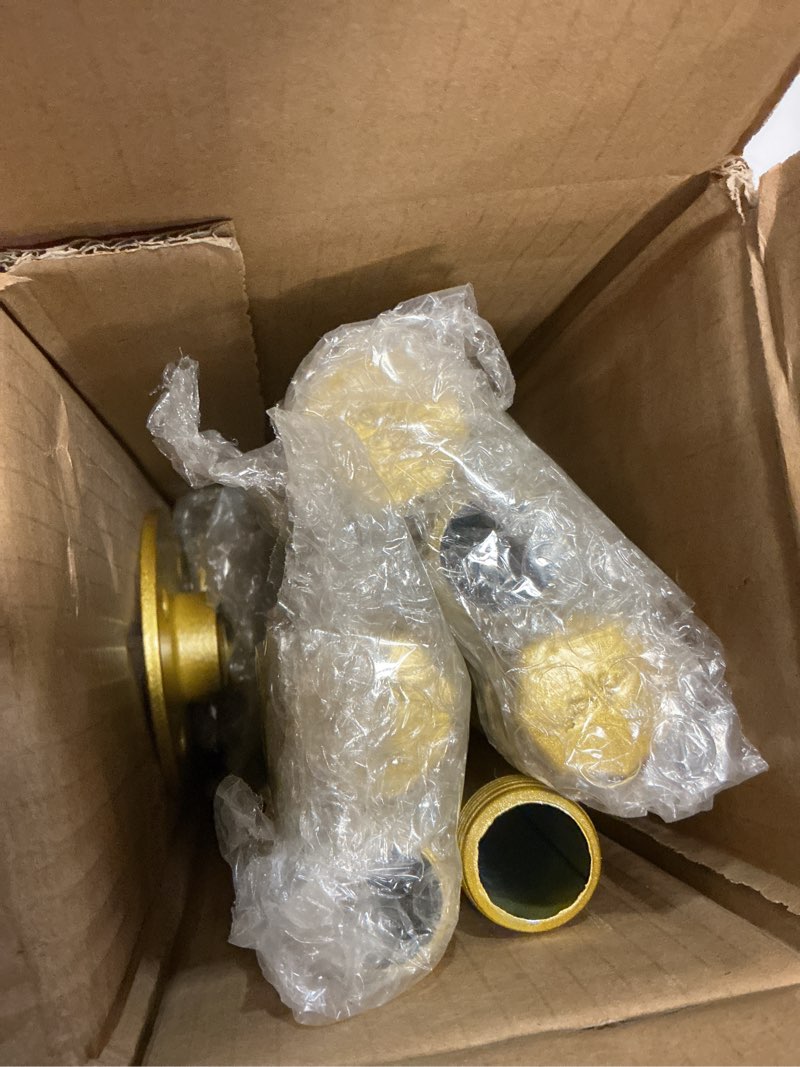 Condition photo showing Good Condition for 6 Pcs Industrial Pipe Clothes Bar 12 Inch - Wall Mount Clothing Rack - Face Out Closet Rods for Hanging Clothes Commercial Retail Boutique Laundry Shirt Display - Golden Golden 12" Clothes Rack