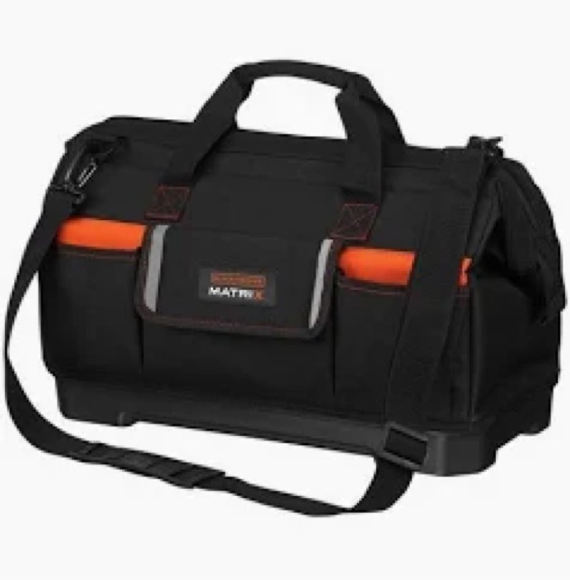 Black+decker Tool Tote Bag For Matrix System, Wide-Mouth, 21-Inch (bdcmtsb), Men's 