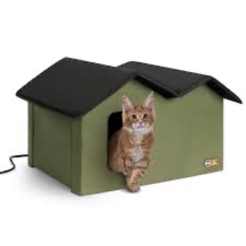 Heated Cat Houses for Outdoor Cats, Waterproof Insulated Cat House Outdoor, Warm & Durable Kitty She
