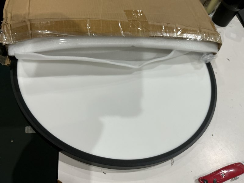 Condition photo showing New/Like New for 2 pack 24 inch large led flush mount ceiling light, 50w,5480lm, 3000k/4000k/6000k cct selectable,black round flat panel low profile ceiling light fixtures for hallway, kitchen, bedroom, laundry room black 24" 2pk