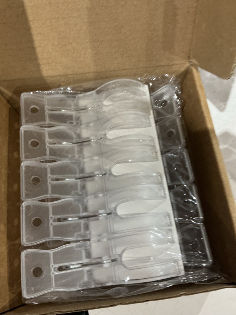 Condition photo showing Good Condition for balloon arch clips, 10 pack 3.5 inch transparent plastic clips for balloon arch, backdrop clamps, heavy duty spring clamps for party decoration crafts and photography studios 10 pack 3.5in