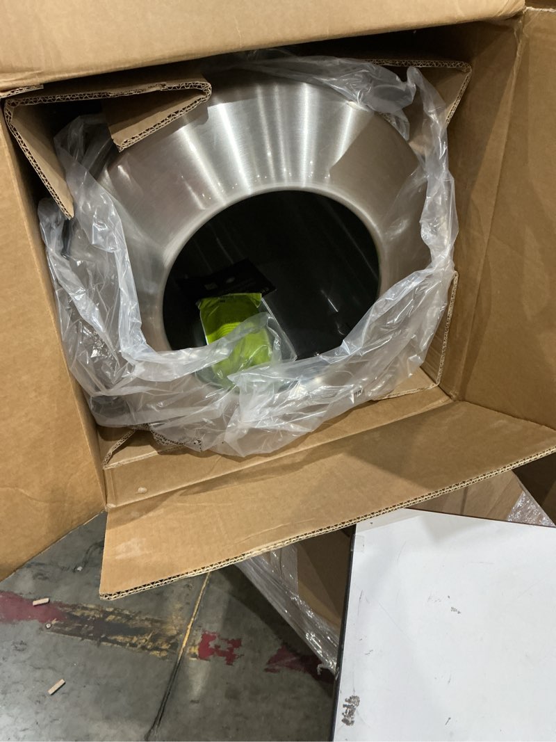 Condition photo showing Good Condition for eko urban 24 gallon round stainless steel open top waste bin, tall commercial trash can for indoor/outdoor, extra large metal garbage bin for office, restaurant, restroom, 90l stainless steel 90 liter, round