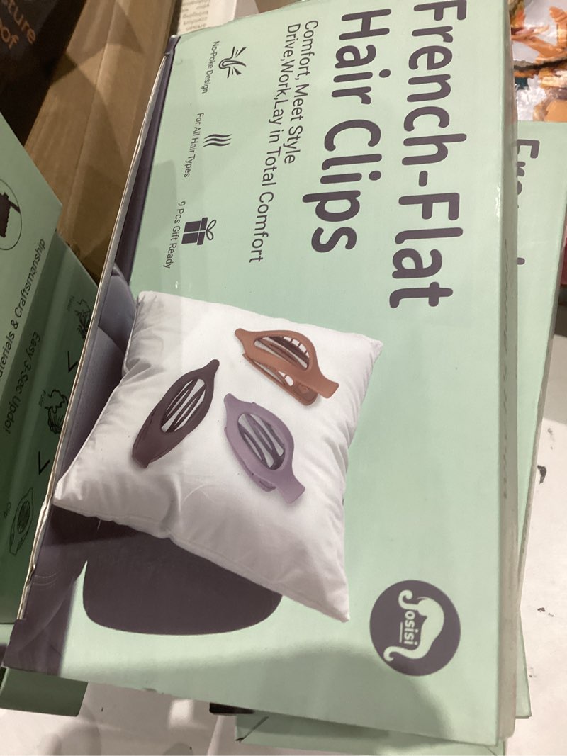 Condition photo showing New/Like New for French Hair Claw Clips, 9-Pack Lay-Flat Design with Gift Box,Matte and Comfortable Hair Clips for All-Day Work, Travel,Yoga & Strong Hold for All Hair Types