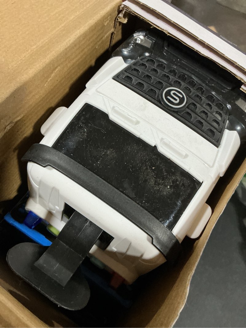 Condition photo showing As Is for Carrier Truck Race Track Toddlers Toys, Foldable 3 Layer Track Playset, Toy Truck Transport Car Carrier & 8 Race Cars, Truck Car Kids Toys Xmas Gifts for Age 3 4 5 6+ Years Old Boys Girls Blue