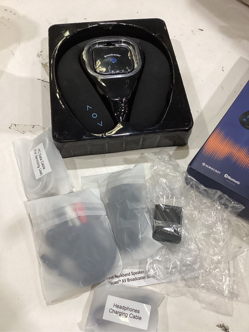 Condition photo showing Good Condition for ba210 v2 auracast bluetooth 5.3 transmitter with jy538 neckband speaker, 50 hrs battery, aptx adaptive/ll/hd, optical/3.5mm/rca, for tv & audio systems