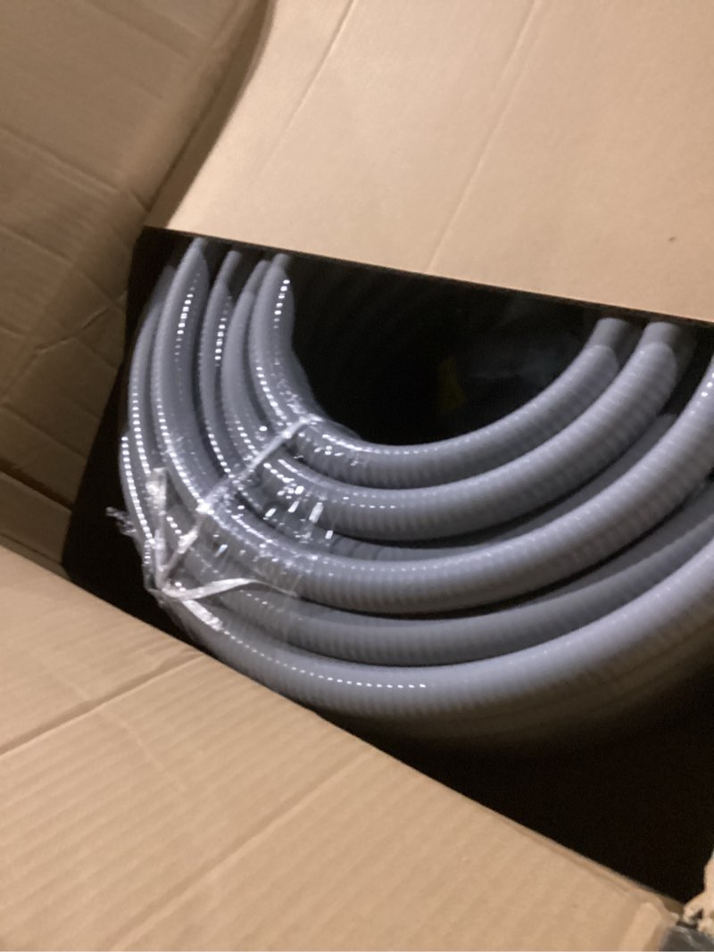 Condition photo showing Good Condition for liquid-tight conduit 3/4 150ft, electrical conduit w/ul certification, flexible conduit with 5 straight and 5 90-degree conduit connector fittings gray 3/4inch 150ft