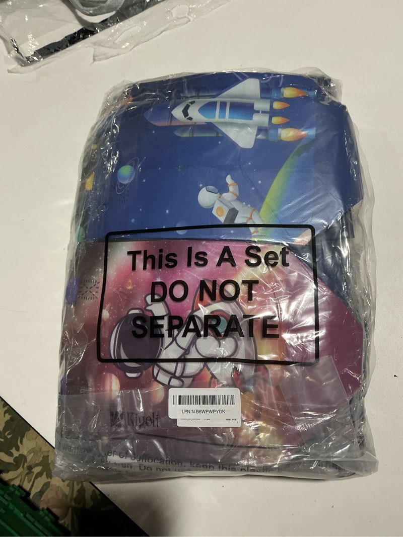 Condition photo showing Good Condition for Kigeli 60 Pcs 6 Style Space Goodie Bags, Space Party Favors Large Non-woven Gifts Bags with Handles, Astronaut Planet Rocket Goodie Candy Tote for Baby Shower, Galaxy Theme Birthday Party Supplies