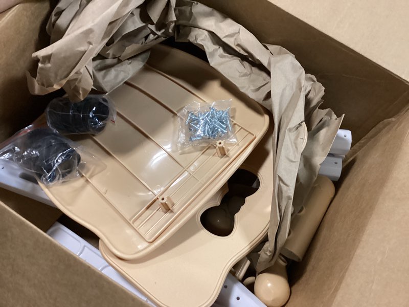 Condition photo showing Good Condition for Adjustable Kid Chairs Indoor 3 Level Adjustable Suitable for Children Age 2-6. Maximum load-bearing 220LBS Suitable for Family Classroom and Nursery Child Seat Set (2-Pack-Beige) Beige(2 Chair)