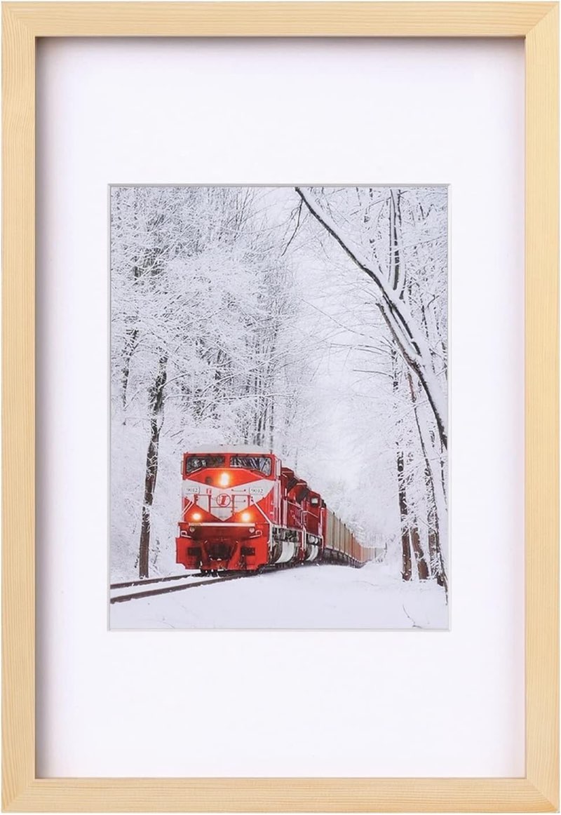 Egofine 24x18 Poster Frame Solid Wood Frame with Plexiglass Matted 