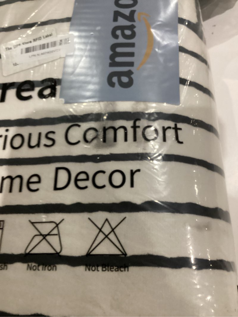 Condition photo showing Good Condition for LIVEBOX Washable Area Rug for Living Room 5x7, Large Geometric Area Rug, Non Slip Non Shedding Modern Bedroom Rugs Indoor Carpet for Dining Room Bedroom 5' x 7' 03-ivory/Black