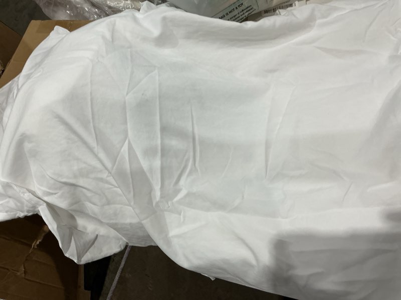 Condition photo showing As Is for boho white body pillowcase 20x54in - ruffled fringe decor sham body (20''x54'') white