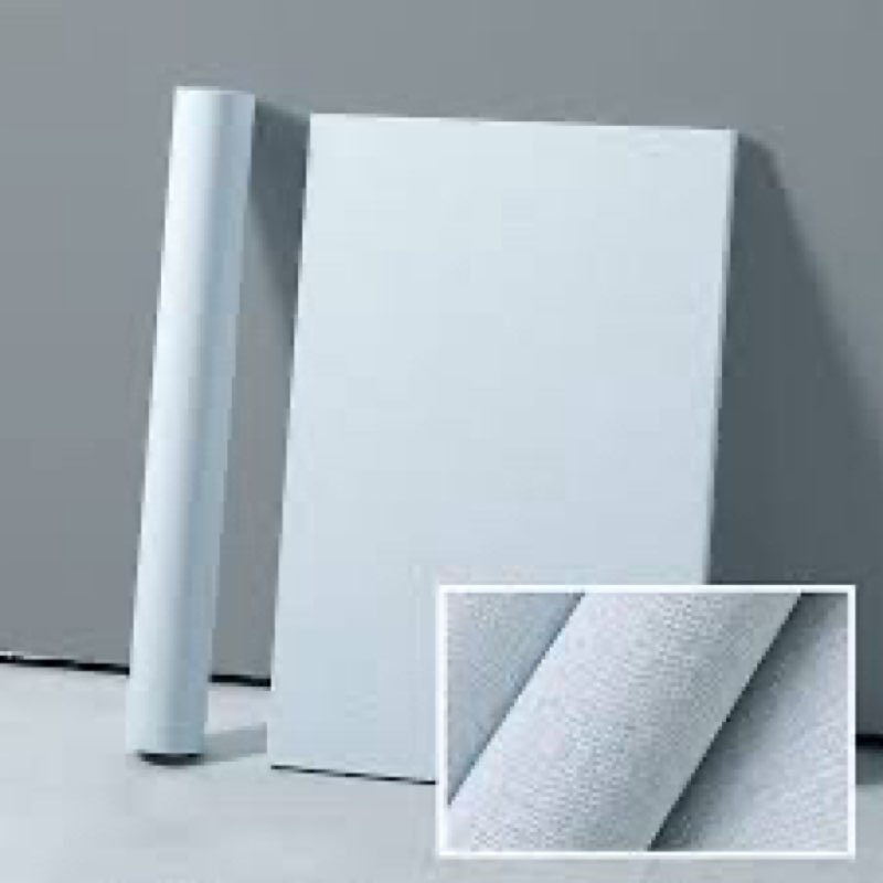 yancorp 24"x197" textured fabric light blue wall paper faux grasscloth peel and stick wallpaper self