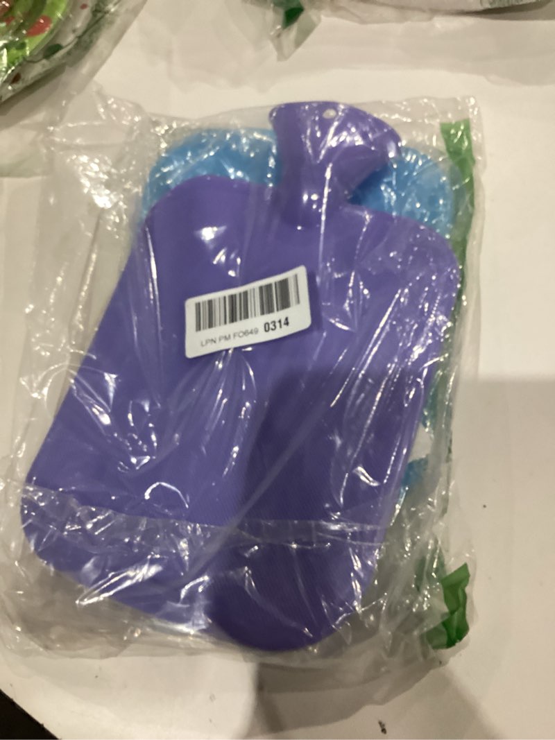 Condition photo showing New/Like New for Hot Water Bottles, 2 Pack 2L Thickened Leakproof Hot Water Bag for Pain Relief, Cute Hand Feet Warmer, Cold and Hot Use (Blue+Purple)