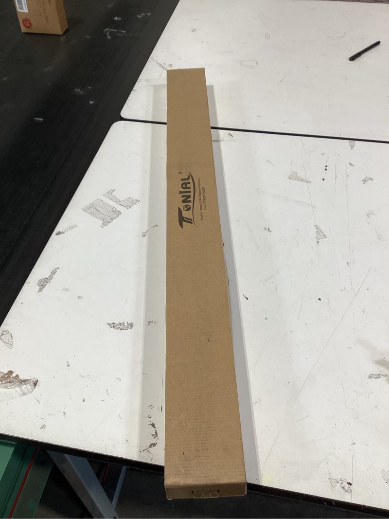 Condition photo showing New/Like New for tonial corner curtain rods, 32-86 inch center rod for window, 3/4 inch side rod for windows 20-82 inch decorative drapery rods with small cap finial, black black 32-86"(2 sided)