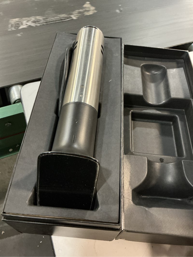 Condition photo showing As Is for anova culinary sous vide precision cooker pro, 1200 watts, black and silver 1200 watts cooker