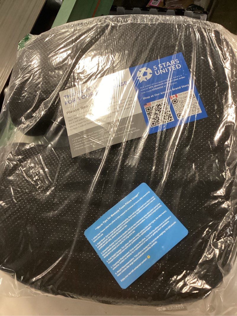 Condition photo showing New/Like New for 5 stars united seat cushion for tailbone pain relief – large memory foam cushion for coccyx, hip, sciatica & post-surgery recovery – wheelchair, car, desk, gaming & office chairs, black, xx-large black suede xx-large