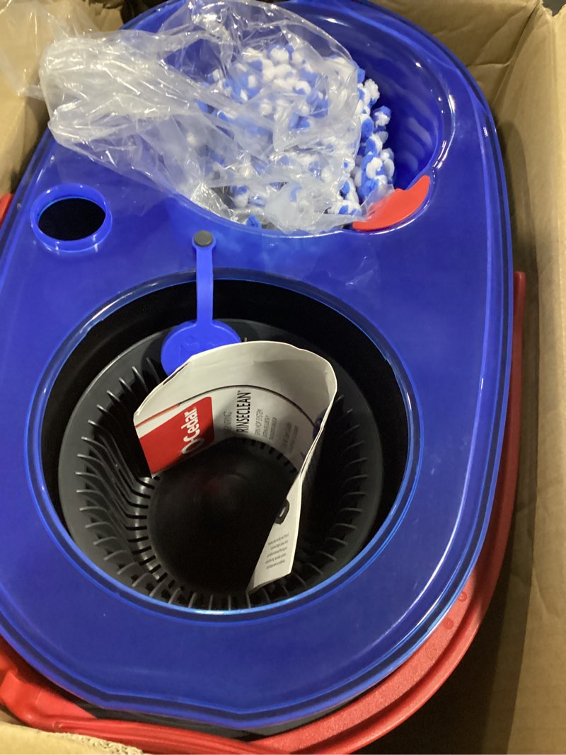 Condition photo showing As Is for o-cedar rinseclean spin mop & bucket system | clean with clean water | removes 99% of bacteria