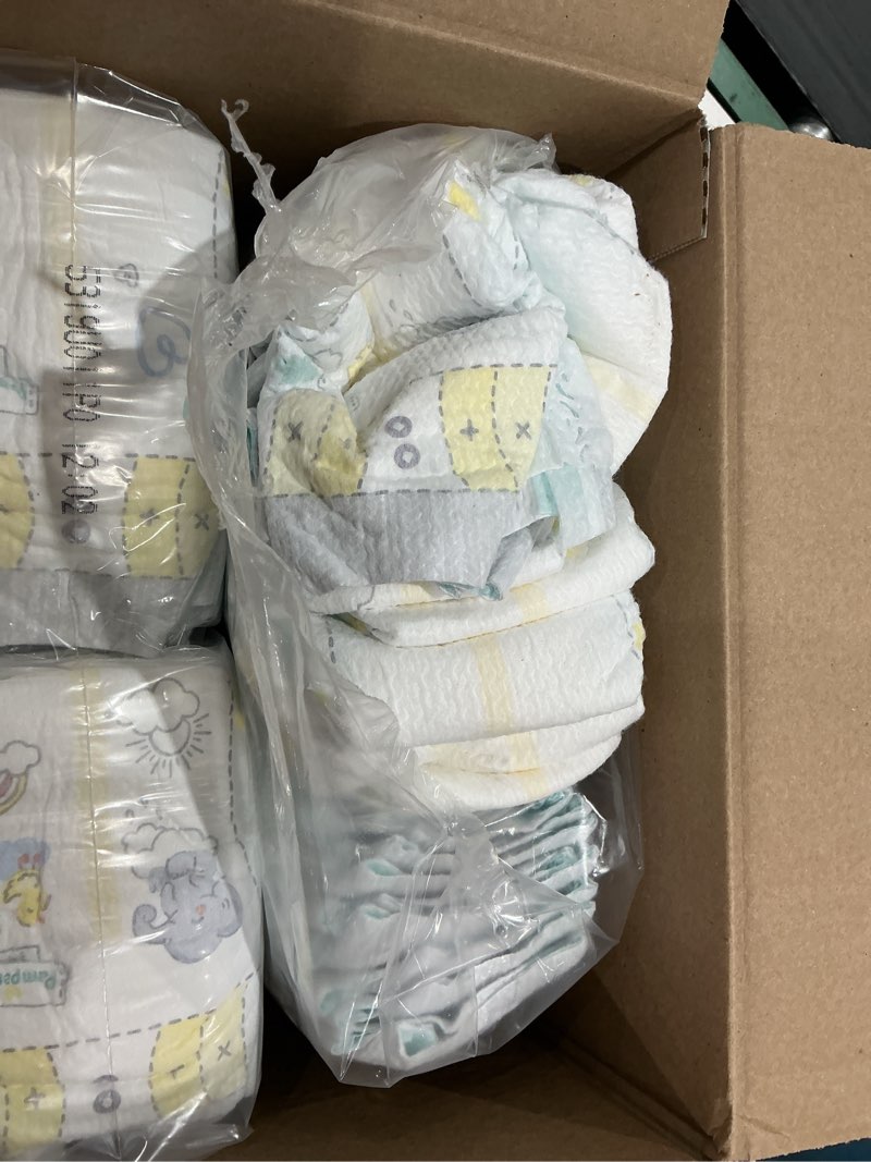 Condition photo showing As Is for pampers swaddlers diapers, size 0 (up to 10 lbs), 140 count, absorbent, keeps baby dry and comfortable, skin safe disposable baby diaper (packaging may vary) newborn 140