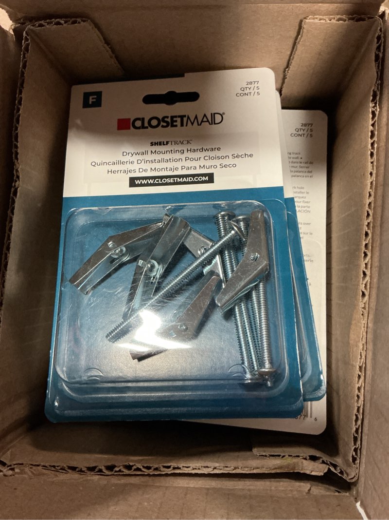 Condition photo showing New/Like New for closetmaid shelftrack mounting hardware qty cont 12