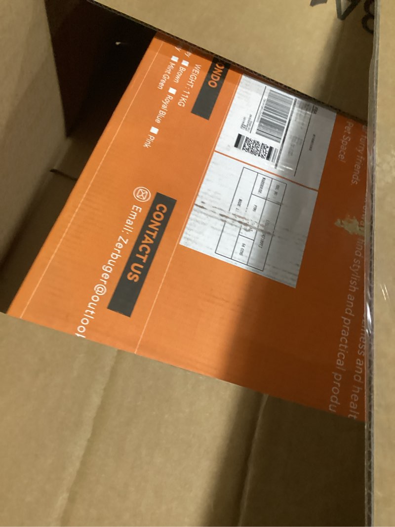 Condition photo showing Good Condition for Dog Stairs for High Beds, Folding Pet Stairs Gift for Dogs Puppy with Storage for Bed Couch, Cat Dog Ramp Hold Up to 200 lbs (Gray, 5 Steps with Condo(49" D x 17" W x 26" H)) Gray 5 Steps No Condo(49"D x 17"W x 26"H)
