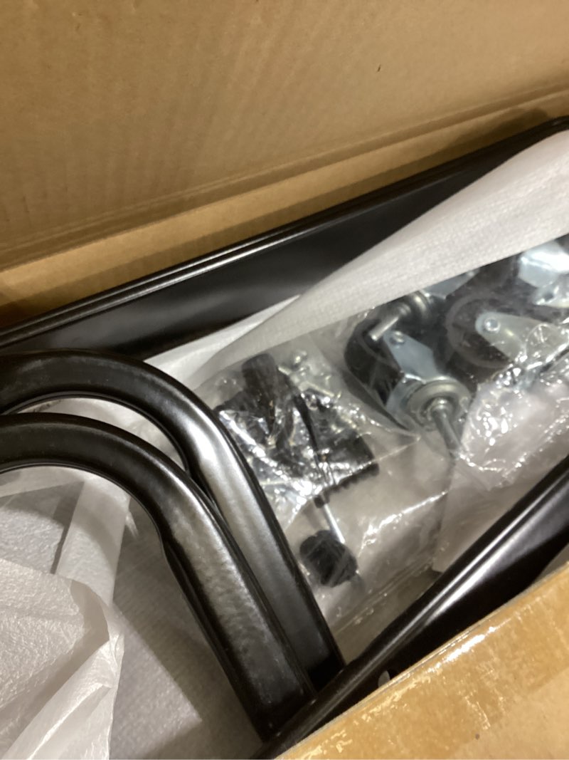 Condition photo showing As Is for 3 Tier Rolling Cart, Utility Rolling Carts with Wheels, Heavy Duty Metal Storage Organizer Rolling Cart for Art, Book, Snack, Kitchen, Office, Bathroom, Laundry, Dorm, Home (Black)